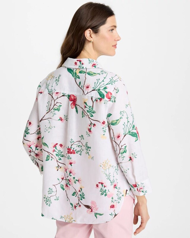 No Iron Kyoto Bloom Linen Shirt - image 3